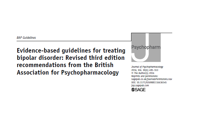 Evidence-based guidelines for treating bipolar disorder