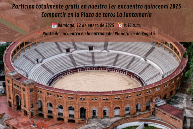 Encuentro quincenal 12 de enero 2025, caminata guiada por la plaza de toros de Bogotá.