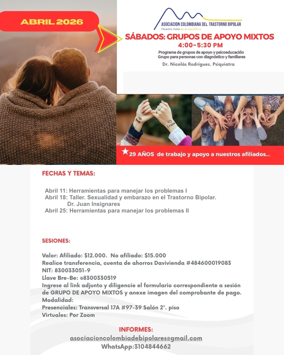 grupos de apoyo mixo abril 2026
