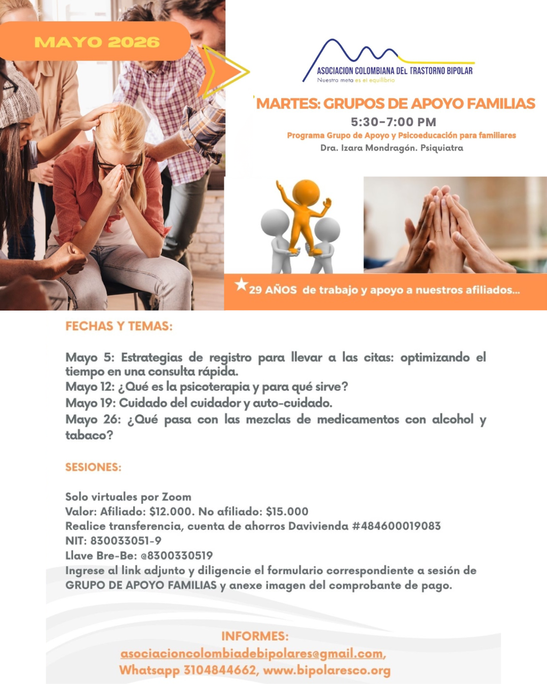 grupo de apoyo a familiares mayo 2026